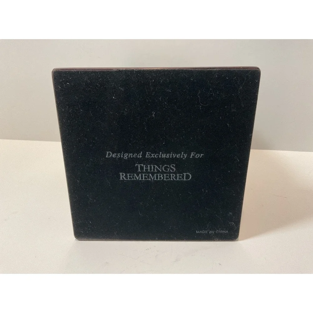 Elegant Desk Clock Thermometer Photo Frame 3 in 1 Cherry‎ Wood Finish